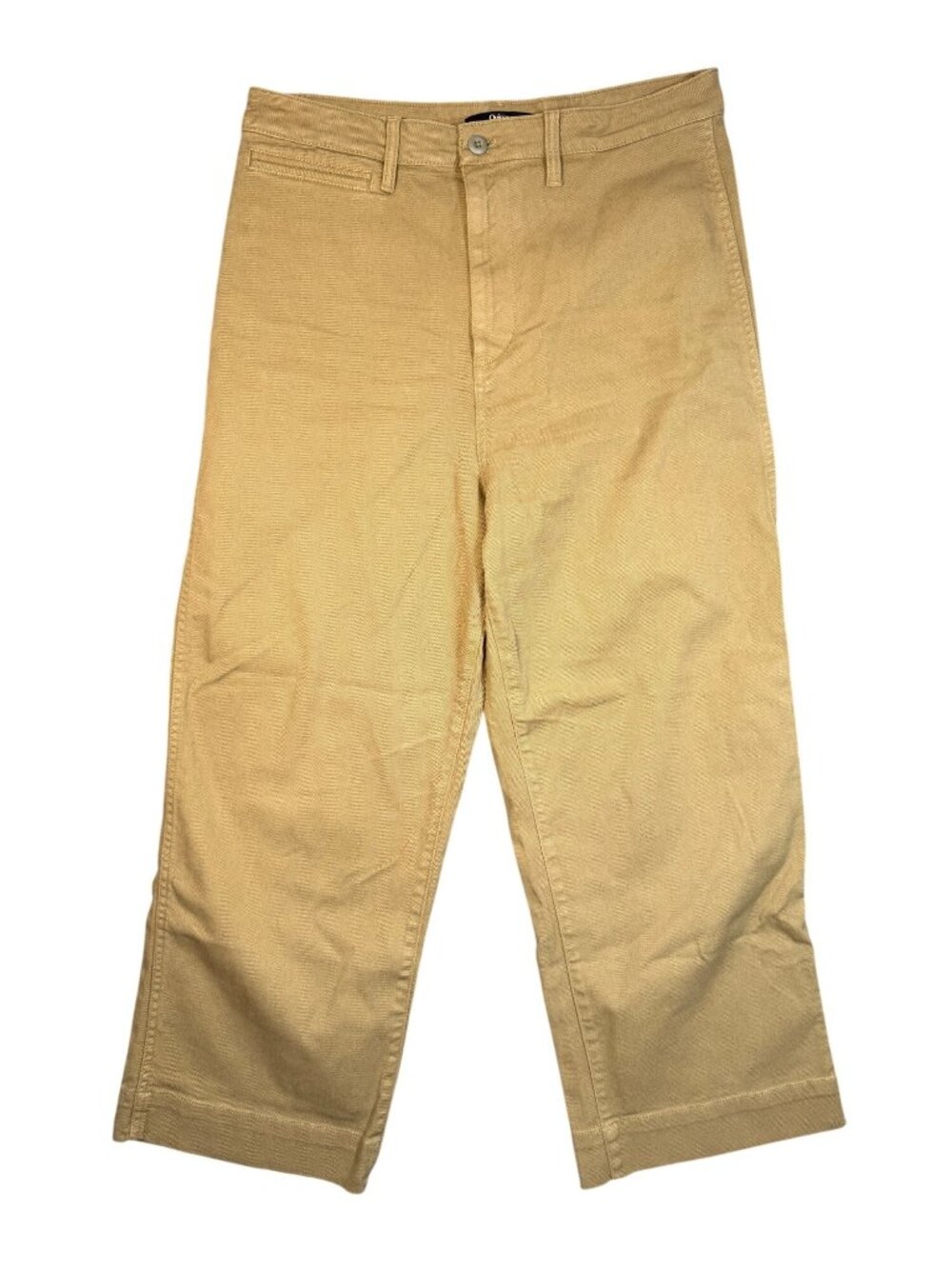 Quince Womens Organic Stretch Cotton Twill Wide-Leg Crop Pant Olive 32